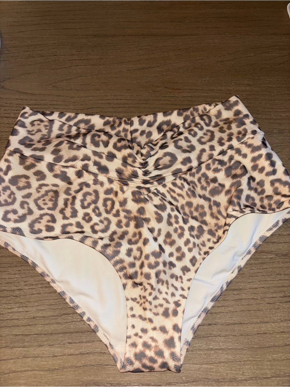 High Waist Leopard Print Bikini Bottoms - Tan & Brown AERIE NWT SOLD OUT large